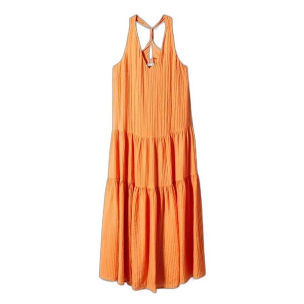 Orange Slip-on Dress for Women