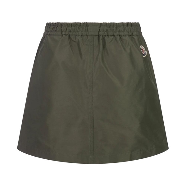 Green Taffeta Twill Mini Skirt