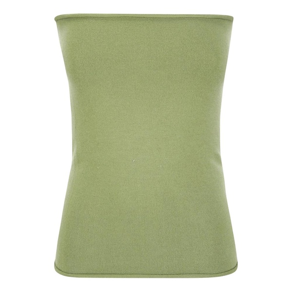 Green Cashmere Bustier Top