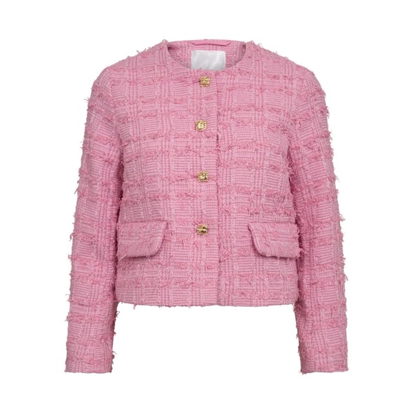 Check Boucle Jacket Cardigan