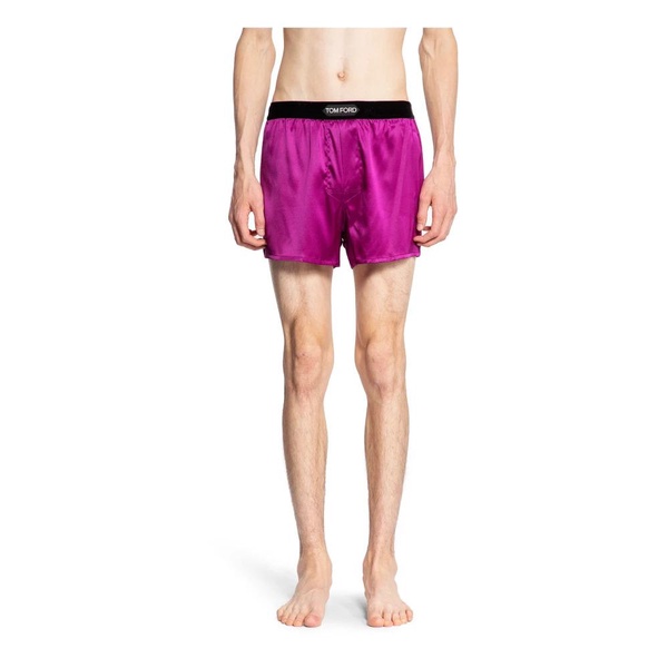 Velvet Waistband Silk Boxer Shorts