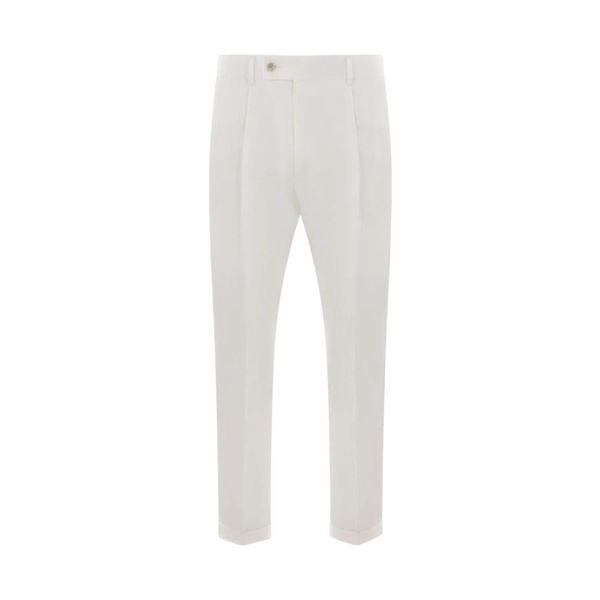 Beige Regular-Fit Trousers