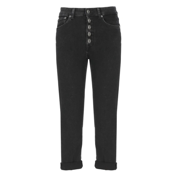 Black Cotton Womans Jeans with Pockets