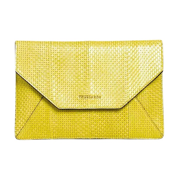 Perforated Envelope Clutch in Elaphe Leather