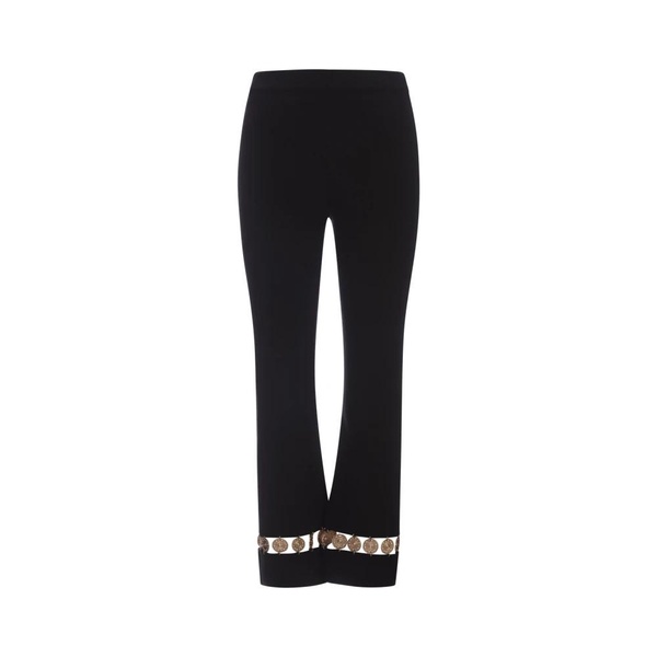 Embellished wool & silk flared pants