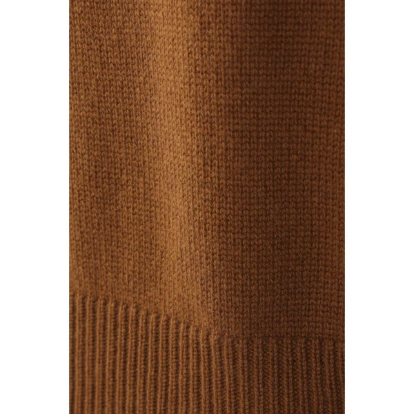 Cashmere Brown Sweater Ribbed Hem