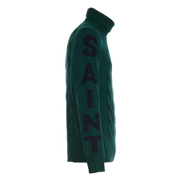 Green Turtleneck Jumper Saint Moritz Print