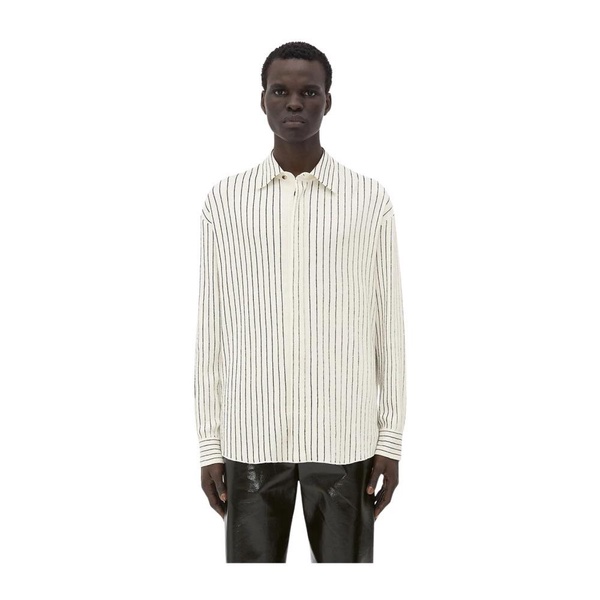 Pinstripe knitted linen shirt