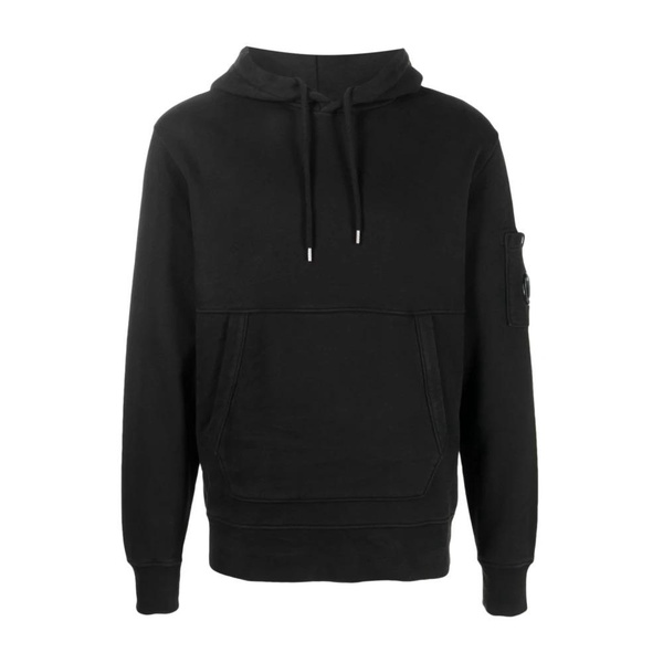 Black Oblo Logo-Patch Hoodie