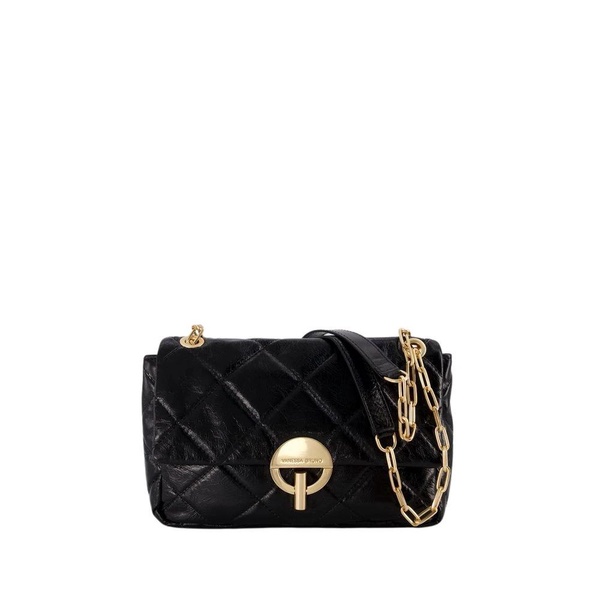 VANESSA BRUNO	 Elegant Mini Moon Handbag in Sleek Black