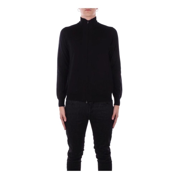 Black Sweater with Double Zipper Pockets