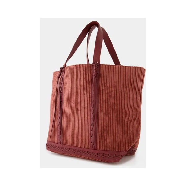 Suede Tote Bag with Magnetic Clasp