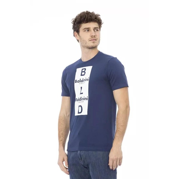 Blue Cotton Casual T-Shirt