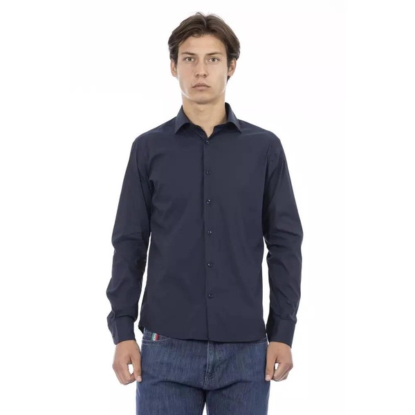 Elegant Blue Slim Shirt