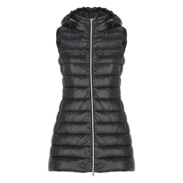 Quilted Black Vest with Hood