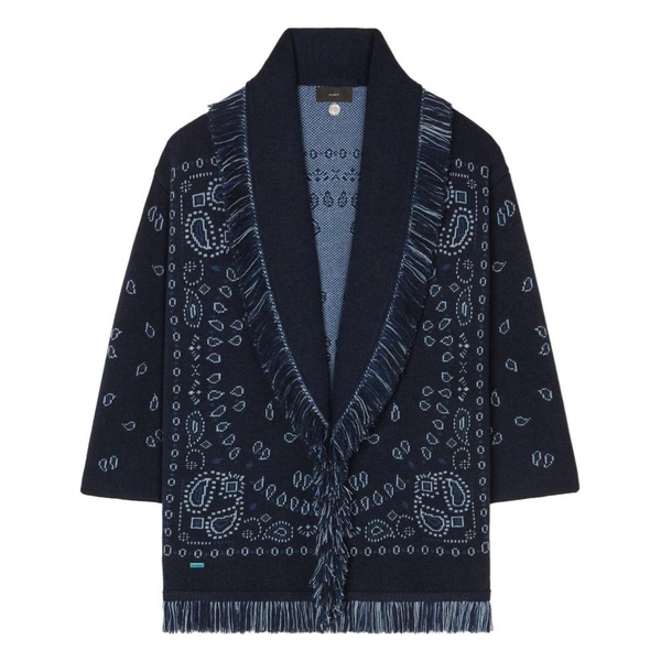 Blue Bandana Jacquard Cardigan