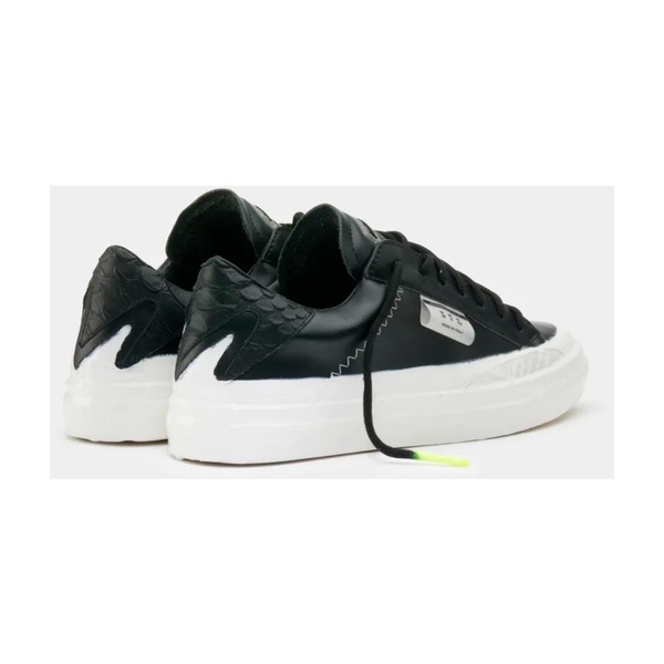 Handmade Leather Sneakers Black White