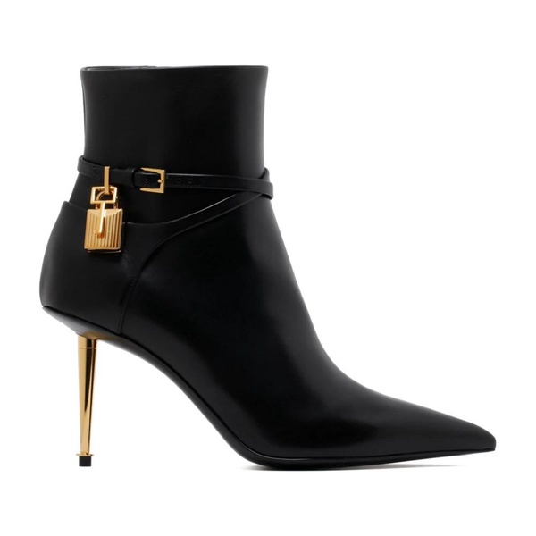 Black Leather Pointed Toe Boots