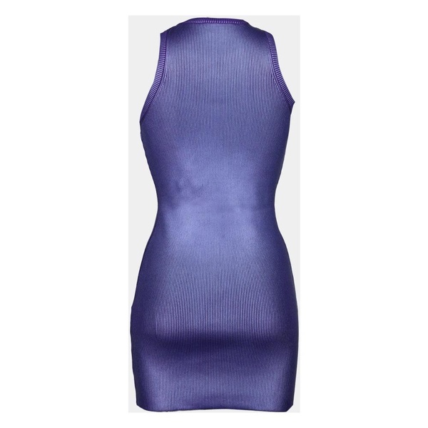 Short Purple Sleeveless Metallic Dress