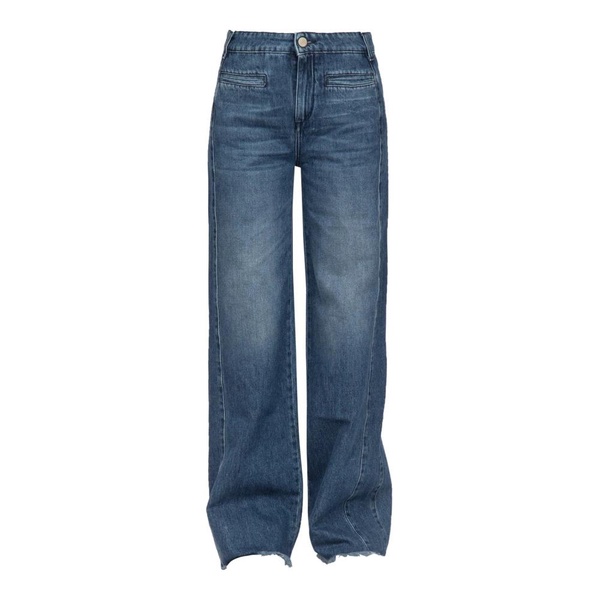 High-waisted straight leg jeans