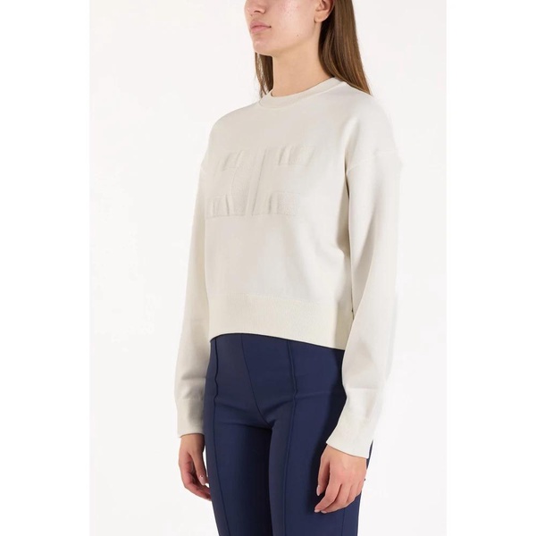 Cropped Viscose Sweatshirt with Logo Embroidery