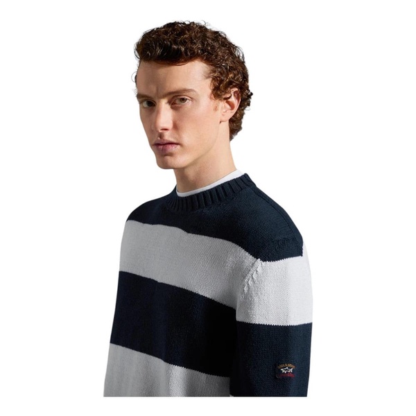 stripe-print cotton jumper