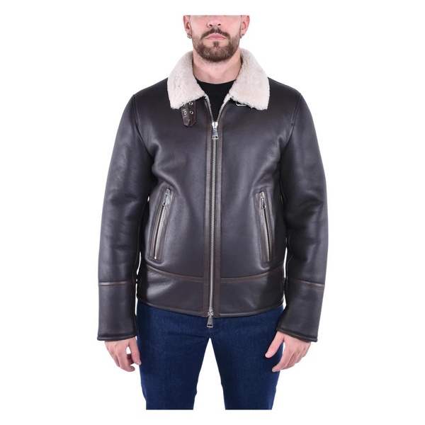 Shearling Regular Zip Jacket with Shirt Collar