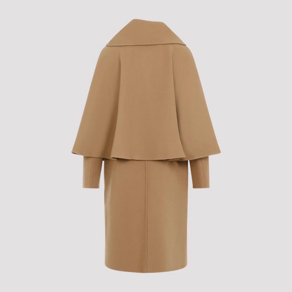 Luxurious Beige Neutral Wool Cashmere Coat