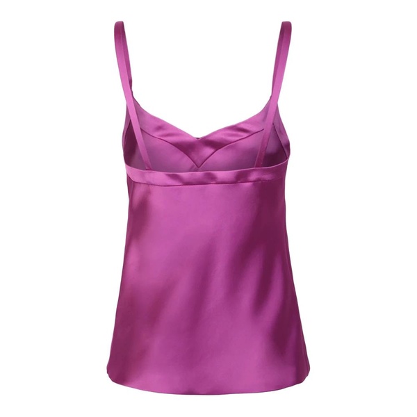 Purple Satin V-Neck Top SS23