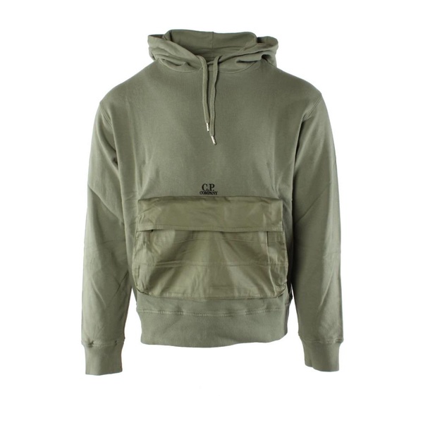 Green Cotton Fleece Sweater for Men