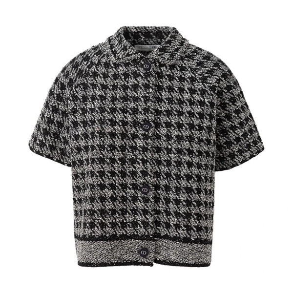 Short Sleeve Houndstooth Jacket