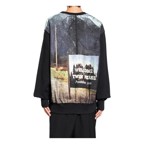 Black Crewneck Sweatshirt Twin Peaks Print