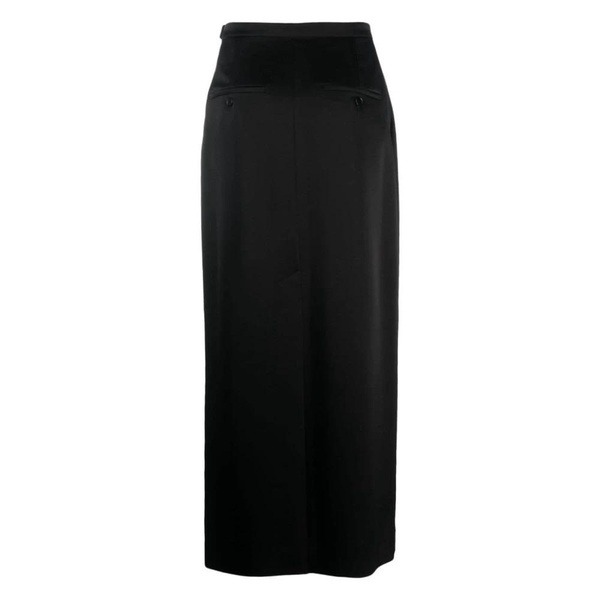 Black Satin High-Waisted Skirt