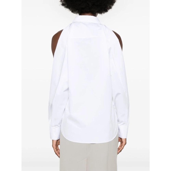 White Cotton Shirt with Pointed Collar