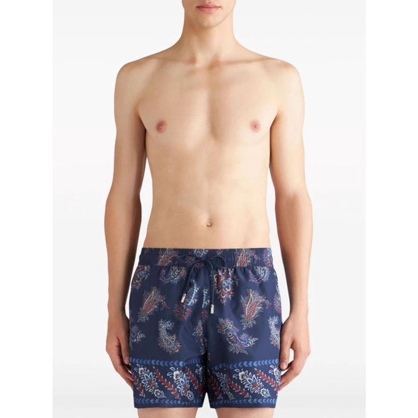 Straight-Leg Mid-Length Paisley-Print Swim Shorts