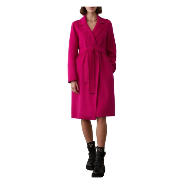 Fuchsia Wool Blend Wrap Coat