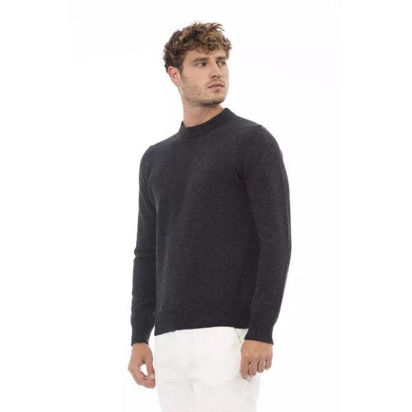 Black Wool Crewneck Sweater