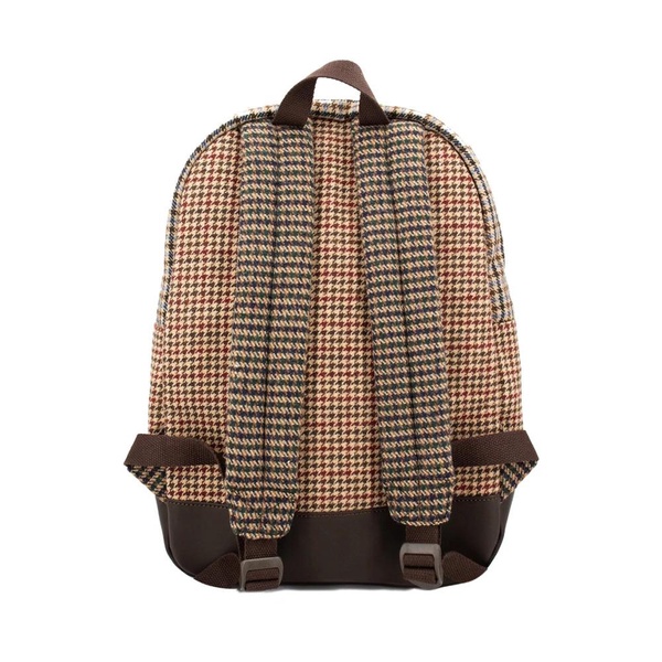 Wool-Effect Plaid Backpack with Prince of Wales Pattern