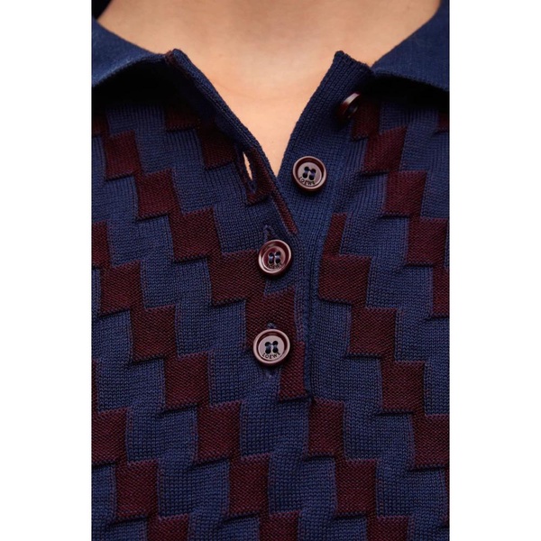 Bicolor Cotton Polo Jacquard Jersey