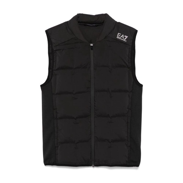 Black Padded Quilted Sleeveless Jacket