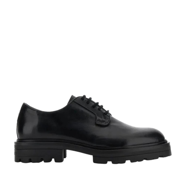 Black Derby Flat Shoes