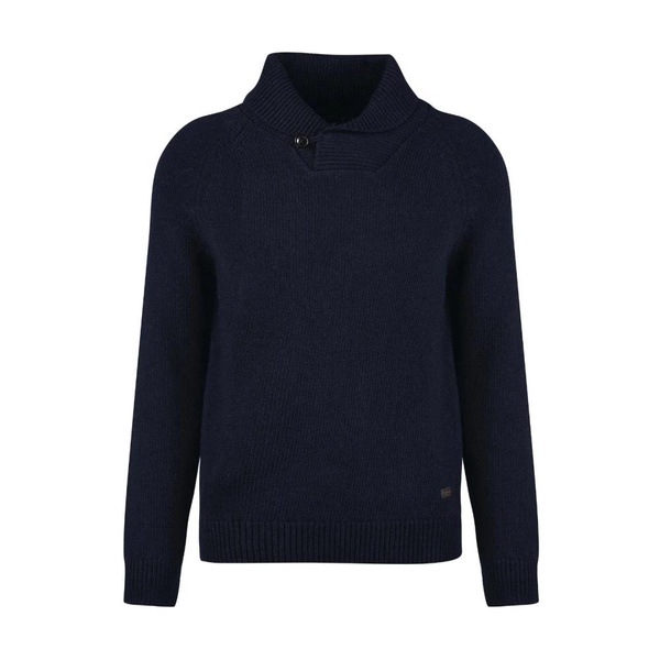 Navy Shawl Collar Sweatshirt