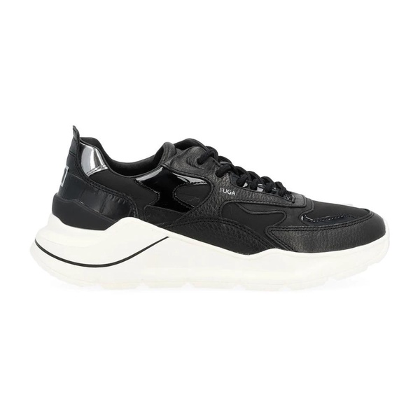 Black Leather and Nylon Sneaker Fuga Natural