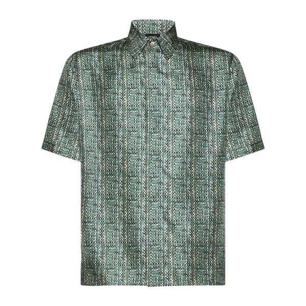 Shirt with Italian-style collar and short sleeves