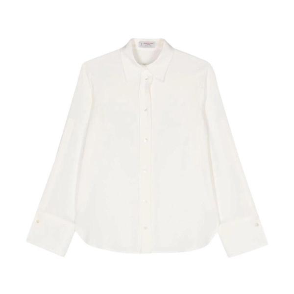 Cream White Pointed Collar Shirt