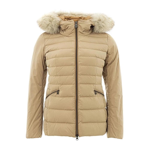 Luxurious Beige Polyester Jacket Coat