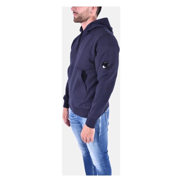 Blue Diagonal Raised Fleece Hoodie