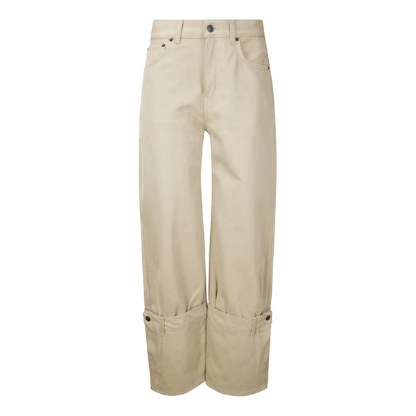 Wide-leg Cotton Jeans with Detachable Part