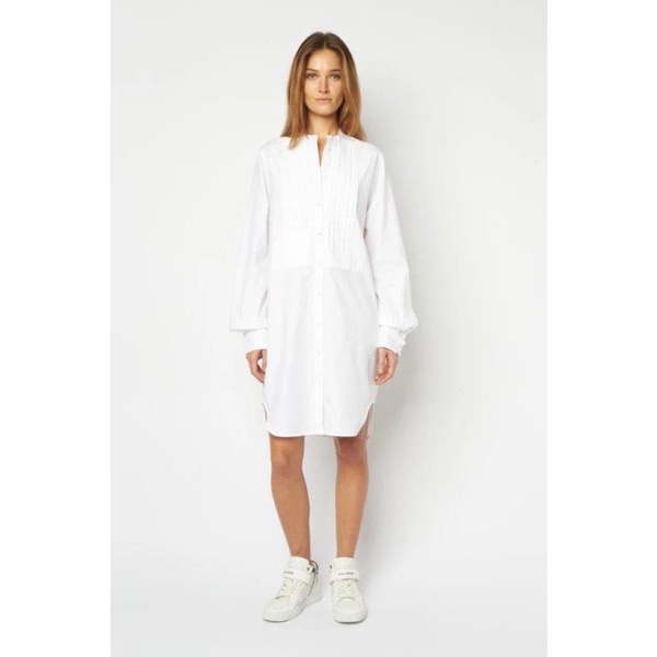 White Rhebe Shirt Dress with Button Closure