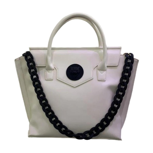 Large White Handbag with Adjustable, Detachable Shoulder Strap